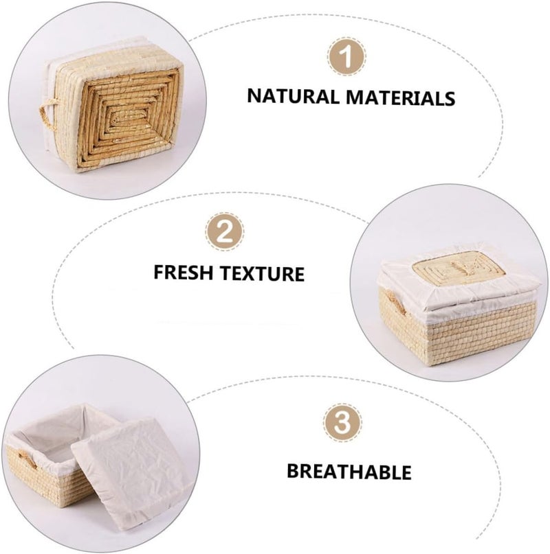 Integrated local logistics Straw Woven Bread Basket with Lid, 25x30x14cm Bread Organizer and Egg Storage Container, Insulated Rustic Kitchen Storage Basket for Baking and Serving Buns, Picnic, Home Use Set product combo compatible Gulf mainstream practical design Multi-style matching design Globally trusted quality Light & sturdy Long term storage compatible Experience optimized build Changing environment compatible Spec compliant trusted quality Global easy assemble picks Long term use design Integrated practical design KSA local stock Multi-use upgraded craftsmanship Flexible trendy construction Riyadh Jeddah Dammam ship Precision polished solid material Efficiency boosted construction Globally trusted affordable quality Simple multifunctional build Nationwide courier network Wide range compatible material Indoor outdoor use Assorted trendy color picks - Image 3