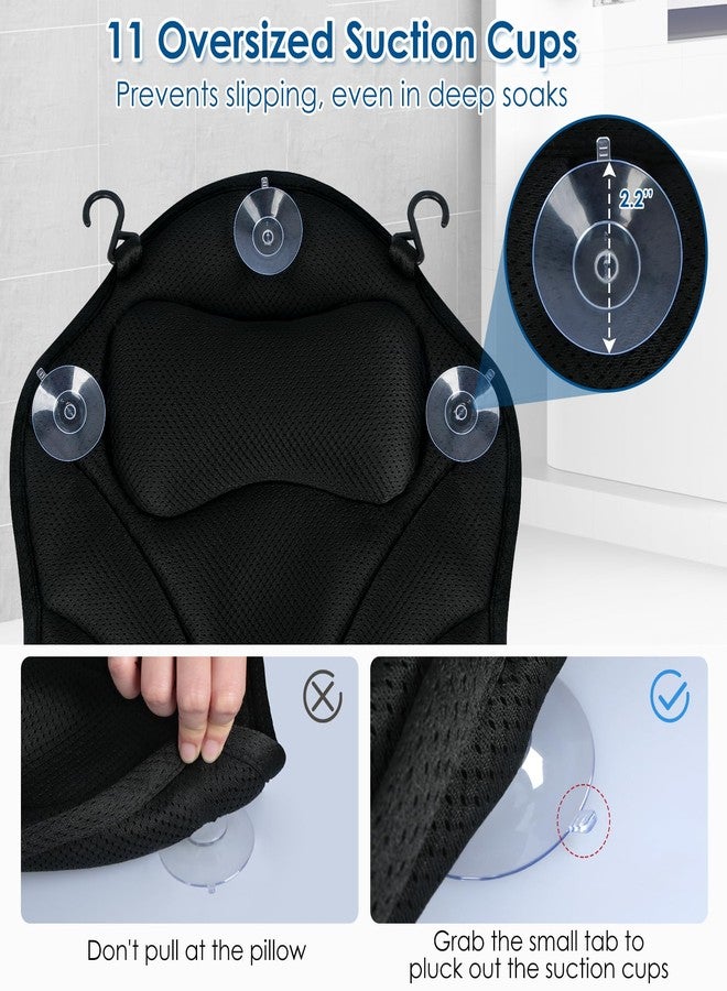 Atsuwell Full Body Bath Pillow for Bathtub, Ergonomic Bathtub Cushion for Neck, Waist, Hip Support, Luxury 3D Mesh Shower Pillow with Non-Slip Suction Cups & Dual Hooks, Pressure Relief, 51'' x17'' - Image 4