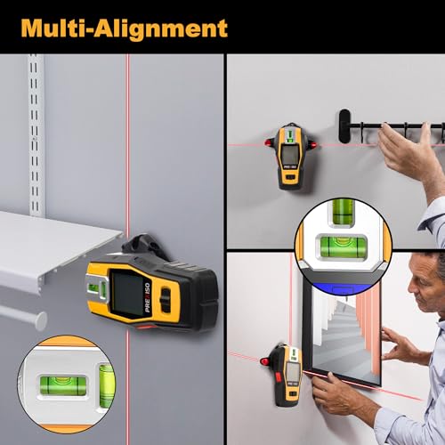 PREXISO 2-in-1 Stud Finder with Laser Level, Rechargeable Multi Surface Cross Line Laser & Wall Stud Scanners Tool for Hanging Frames & Picture, Wood Ac Wire Metal Studs Joist Pipe Detection - Image 3