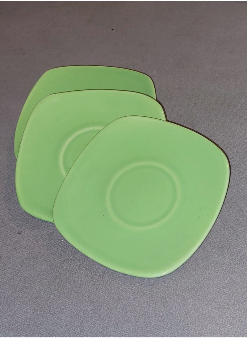 Generic 3 ceramic porcelain saucers for coffee & cups 