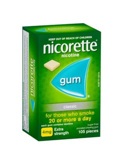 nicorette 4MG CLASSIC SUGAR FREE 105 GUMS 