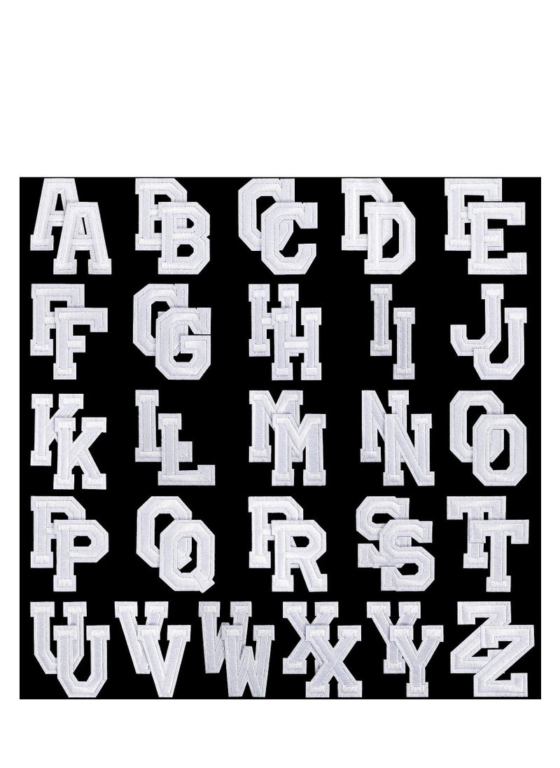 SYOSI 52 Pcs Letter Patches, Alphabet Applique Patches or Sew on Appliques with Embroidered Patch A-Z Letter Badge Decorate Repair Patches for Hats, Shirts, Shoes, Jeans, Bags White  - Image 4