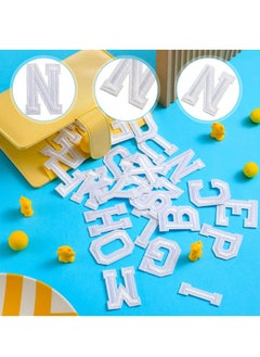 SYOSI 52 Pcs Letter Patches, Alphabet Applique Patches or Sew on Appliques with Embroidered Patch A-Z Letter Badge Decorate Repair Patches for Hats, Shirts, Shoes, Jeans, Bags White  - Image 3