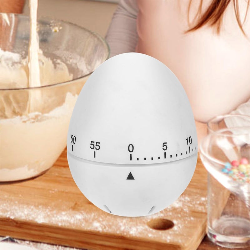 Mechanical Kitchen Timer 2pcs Egg Shape Silicone 60-Minute Rotating Countdown Alarm for Cooking and Management - Image 4