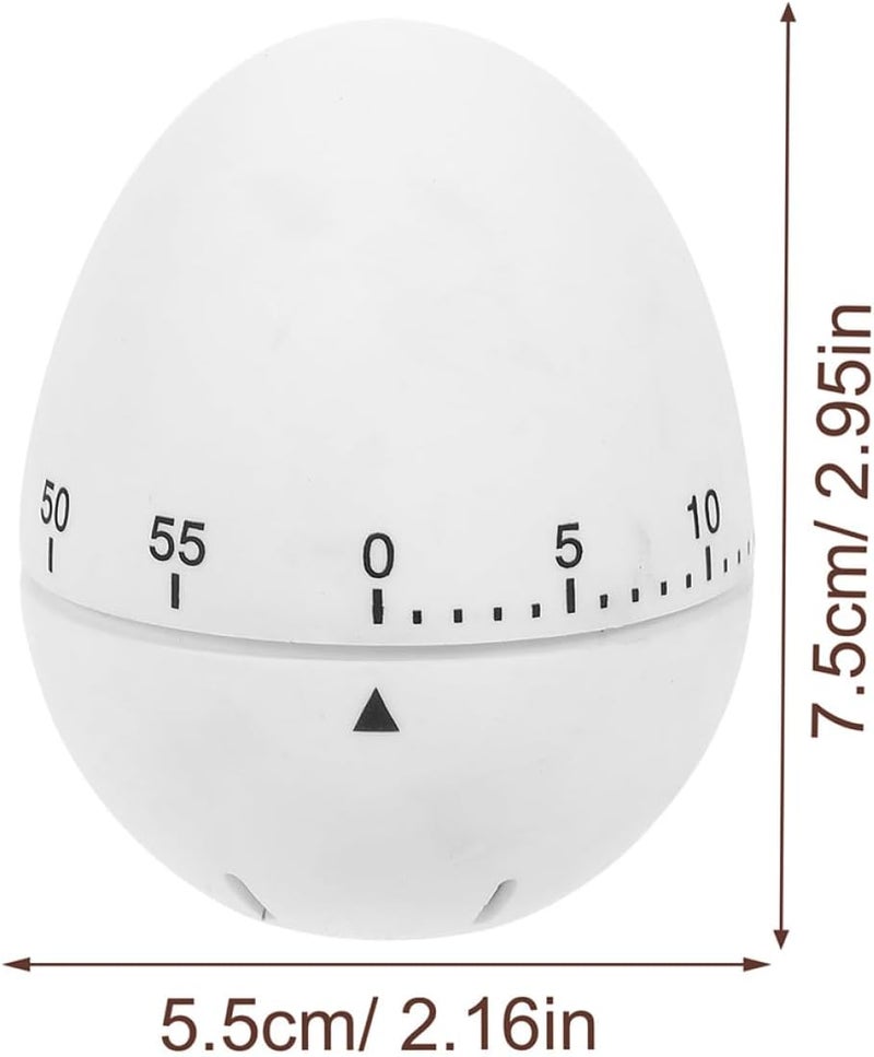 Mechanical Kitchen Timer 2pcs Egg Shape Silicone 60-Minute Rotating Countdown Alarm for Cooking and Management - Image 2
