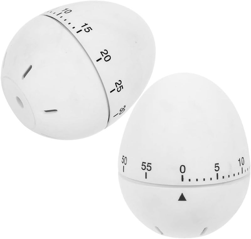 Mechanical Kitchen Timer 2pcs Egg Shape Silicone 60-Minute Rotating Countdown Alarm for Cooking and Management - Image 1