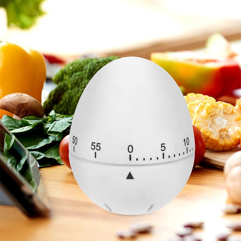 Mechanical Kitchen Timer 2pcs Egg Shape Silicone 60-Minute Rotating Countdown Alarm for Cooking and Management - Image 5