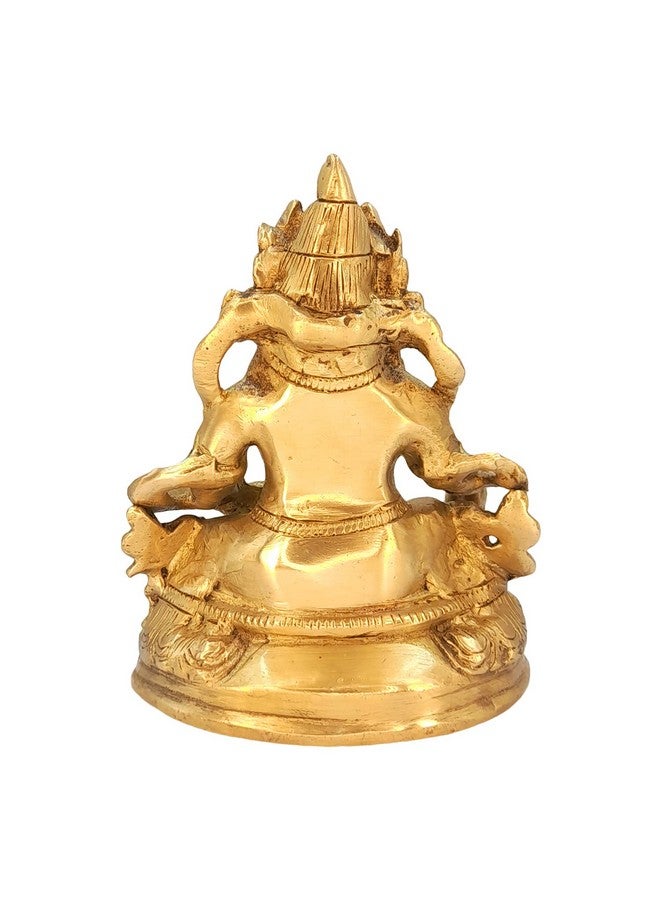 Kartique Brass Kuber Murti Lord of Treasure Wealth Maharaj Kuber Statue for Tijori Locker Money Safe Kubera Idol for Maha Dosh Nivaran Prosperity Home Decor Gold Color Height 6 Inch - Image 5