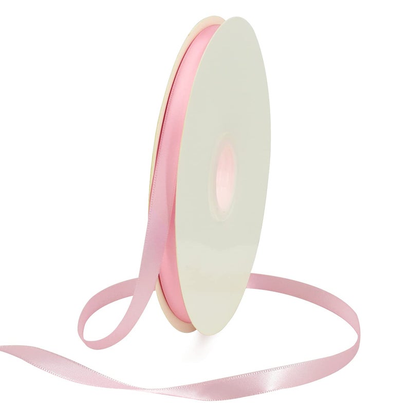 TONIFUL 38 Inch x 100yds Light Pink Satin Ribbon Thin Solid Fabric Ribbons Roll for Gift Wrapping Invitation Floral Hair Balloons Craft Party Wedding Decoration Valentines Day Bouquet