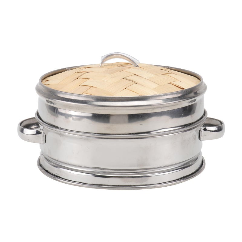 Stainless Steel Steamer Basket Set 16 5cm with Lid for Dumplings and Food - Image 2