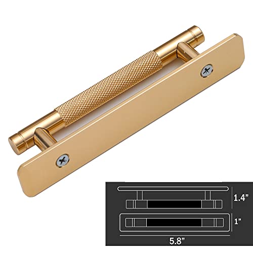 Westablize 12 Pack 5 Inch 128 mm Self-adhesive Gold Barrel Knurled Cabinet Handles with Base Plate Aluminum Cabinet Pulls for Drawer Sliding Door Charcuterie Board Gold Drawer Handles Drill&Punch Free - Image 4