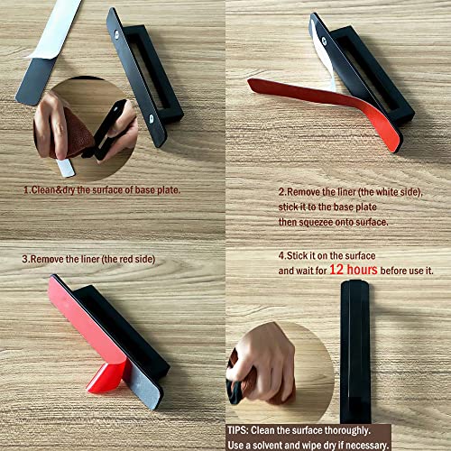 Westablize 12 Pack 5 Inch 128 mm Self-adhesive Gold Barrel Knurled Cabinet Handles with Base Plate Aluminum Cabinet Pulls for Drawer Sliding Door Charcuterie Board Gold Drawer Handles Drill&Punch Free - Image 5