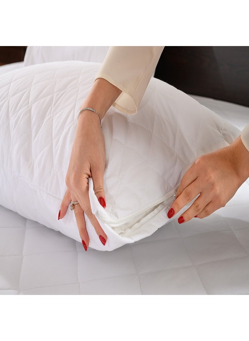 Formeya Pamukkale Quilted Pillow Protector 2 Pack Cotton 50 x 70 cm  - Image 5