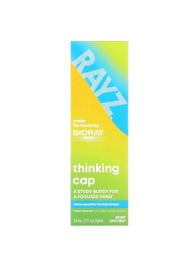 Bioray, Rayz, Thinking Cap, Naturopathic Herbal Drops, Lemon, 2 fl oz (59 ml) (Packaging may vary) - Image 1