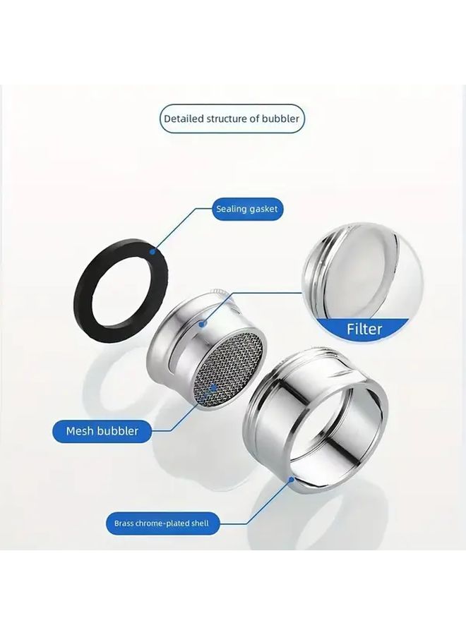5Pcs Mixed Thread Kitchen Faucet Aerators Set Chrome Brass - Image 2