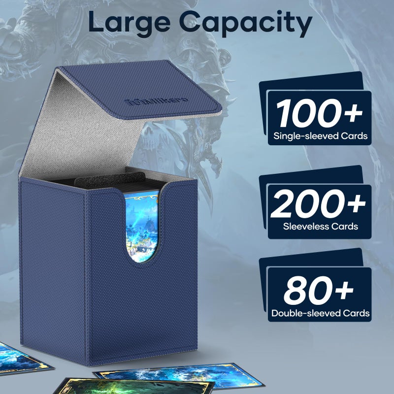 Mlikero 4 Pack Card Deck Box, Commander Deck Box Holds 400+ Single Sleeved Cards with 4 Dividers, Leather Magnetic Card Box Fit for MTG, TCG (4 Colors) - Image 2