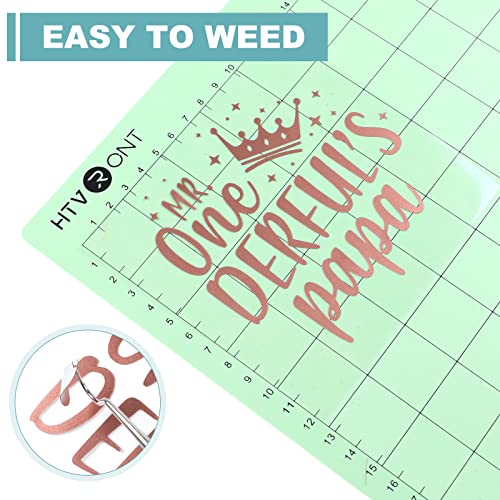 HTVRONT Rose Gold Matte Metallic Permanent Vinyl - 12" x 10FT Matte Rose Gold Permanent Adhesive Vinyl Roll Compatible with Cricut Cutting Machine - Easy to Weed & Transfer - Image 3