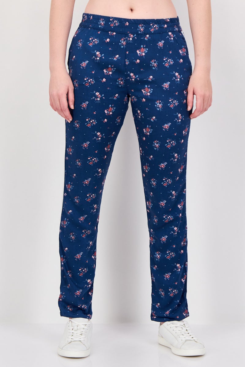 Reiko Women Regular Fit Floral Print Straight Leg Pants, Multicolor - Image 1