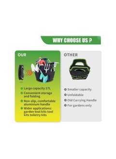 PROMASS promass Tool Storage Bag 17l Foldable Tool Bag Outdoor Camping Garden Harvest Basket Household Bathroom Storage Bath Toilet Bag Laundry Storage Bag (Black)  - Image 4