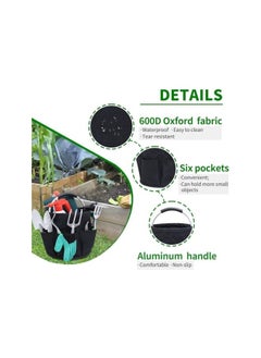 PROMASS promass Tool Storage Bag 17l Foldable Tool Bag Outdoor Camping Garden Harvest Basket Household Bathroom Storage Bath Toilet Bag Laundry Storage Bag (Black)  - Image 3