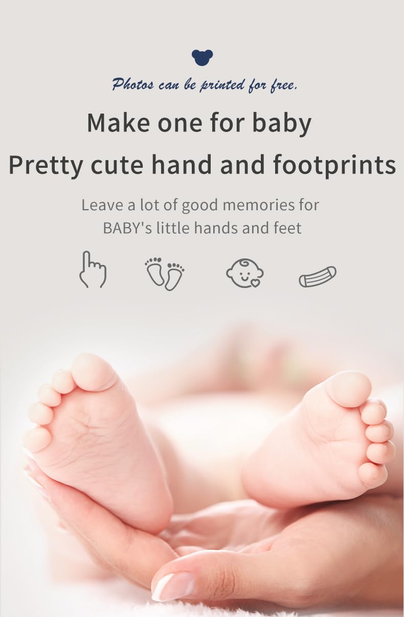 Bawy Baby Clay Hand Print and Footprint kit.Baby Impression kit with Frame 2 Hand and 2 feet,Baby Foot Print kit, Baby Record, Gift for Pregnant Woman, Baby Shower Gifts for mom to be (Rabbit Blue) - Image 3