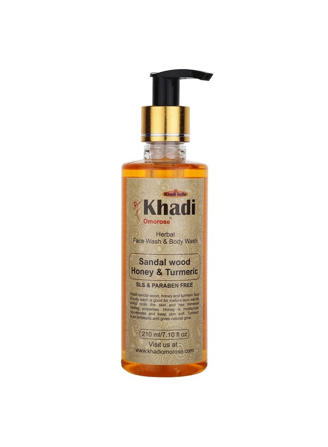 KHADI Omorose Sandalwood Honey Turmeric Face & Body Wash-210 Ml | For Glowing & Radiant Skin