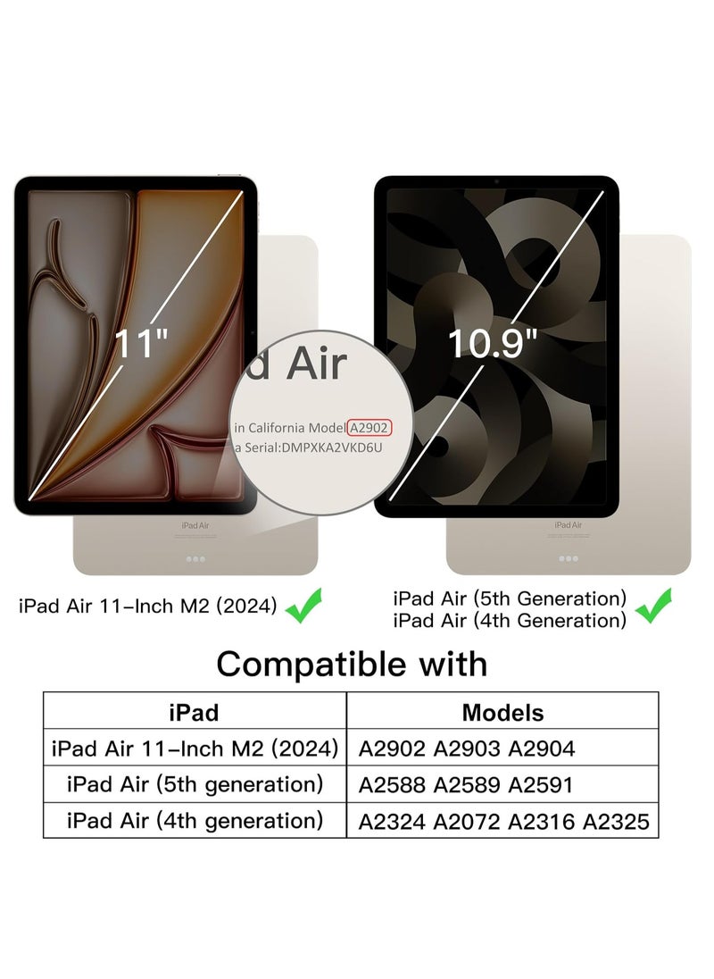 BORTONY iPad Air 11-inch M2 2024 6th Generation Case with Pencil Holder Silicone Magnetic Cover Slim Tablet Cover for iPad Air 11 inch M2 6th Generation  - Image 2