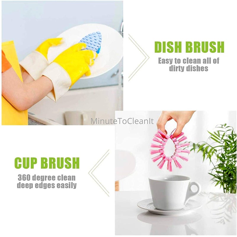 Tilak Venture 2 Pieces Multipurpose Durable Flexible Cleaning Brush for Home, Kitchen, Bathroom, Wash Basin, Cloth, Floor Washing Brush Scrubber (Multicolor) (2) - Image 5