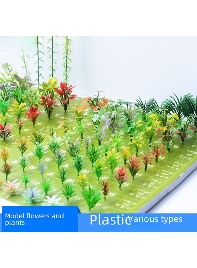 Miniature Plastic Flower Grass Model Micro Landscape Lotus Leaf Small Grass Flowers Diy Handmade Sandbox Scenery Materials-Color:F 4cm A Tree  - Image 2