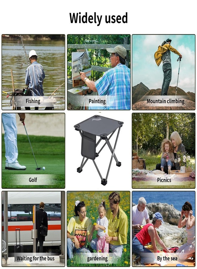 Roptat Camping Stool,Portable Folding Compact Lightweight Stool Seat for Camping Fishing Hiking Gardening Outdoor Walking Backpacking Travelling and Beach with Carry Bag (Black) - Image 5