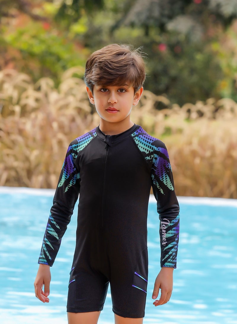 Lamare Boys' swimsuit with a sporty design that provides protection and flexibility during movement.  - Image 1