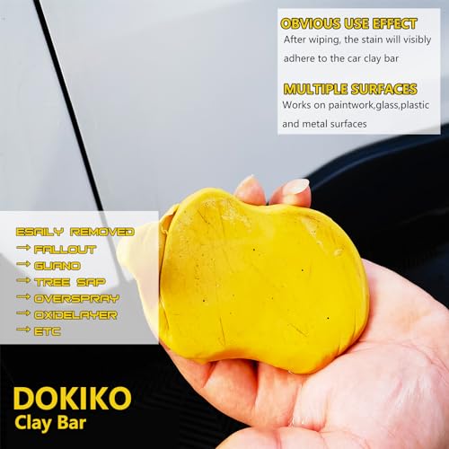 DOKIKO 8 Pack Car Clay Bars Auto Detailing 400g Premium Magic Car Clay Bars Kit | Adsorption Capacity for Car Detailing Car Wash Clean |10 pcs Clay bar Lubricant Tablets (1pcs=16 oz) - Image 4