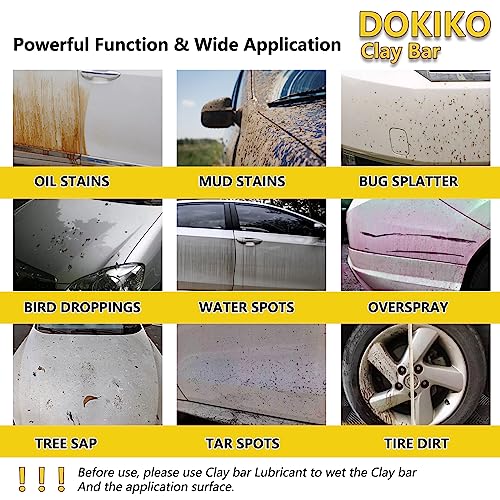DOKIKO 8 Pack Car Clay Bars Auto Detailing 400g Premium Magic Car Clay Bars Kit | Adsorption Capacity for Car Detailing Car Wash Clean |10 pcs Clay bar Lubricant Tablets (1pcs=16 oz) - Image 2