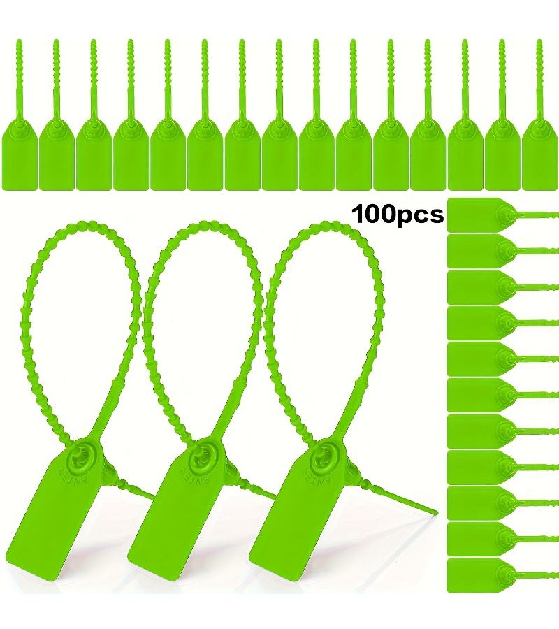 Red Numbered Tamper Proof Seals Self Locking Pull Tight Security Tags - Image 1
