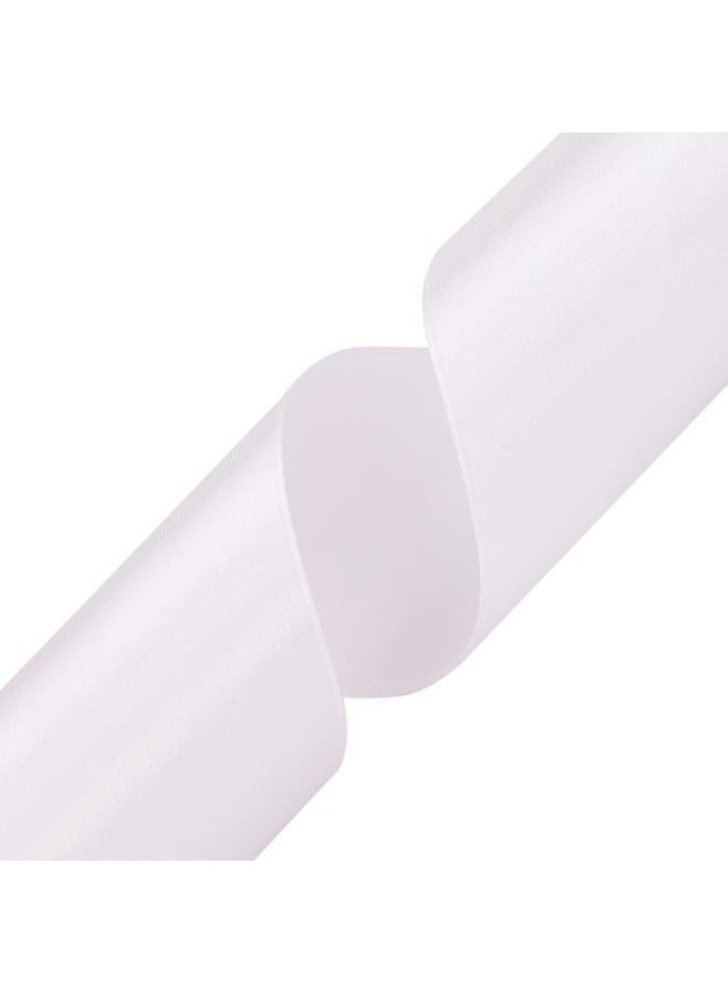 Nsilu 2 inch White Satin Ribbon 50 Yards Solid Fabric Ribbons Roll for Gift Wrapping, Satin Weddings,Flower Bouquet, Invitations,Sewing,Party Decorations, Holiday Decorating and More - Image 2