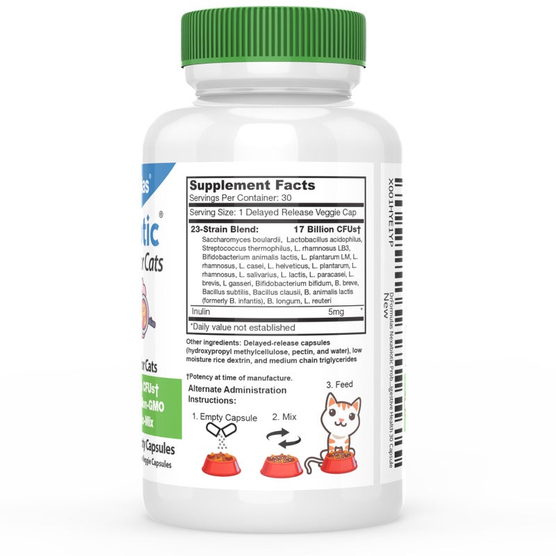 DrFormulas Nexabiotic Probiotics for Cats Powder | Treats Diarrhea for Pets with Saccharomyces Boulardii Lactobacillus Acidophilus, Best Probiotics Supplement for Digestive Health 30 Capsule - Image 2