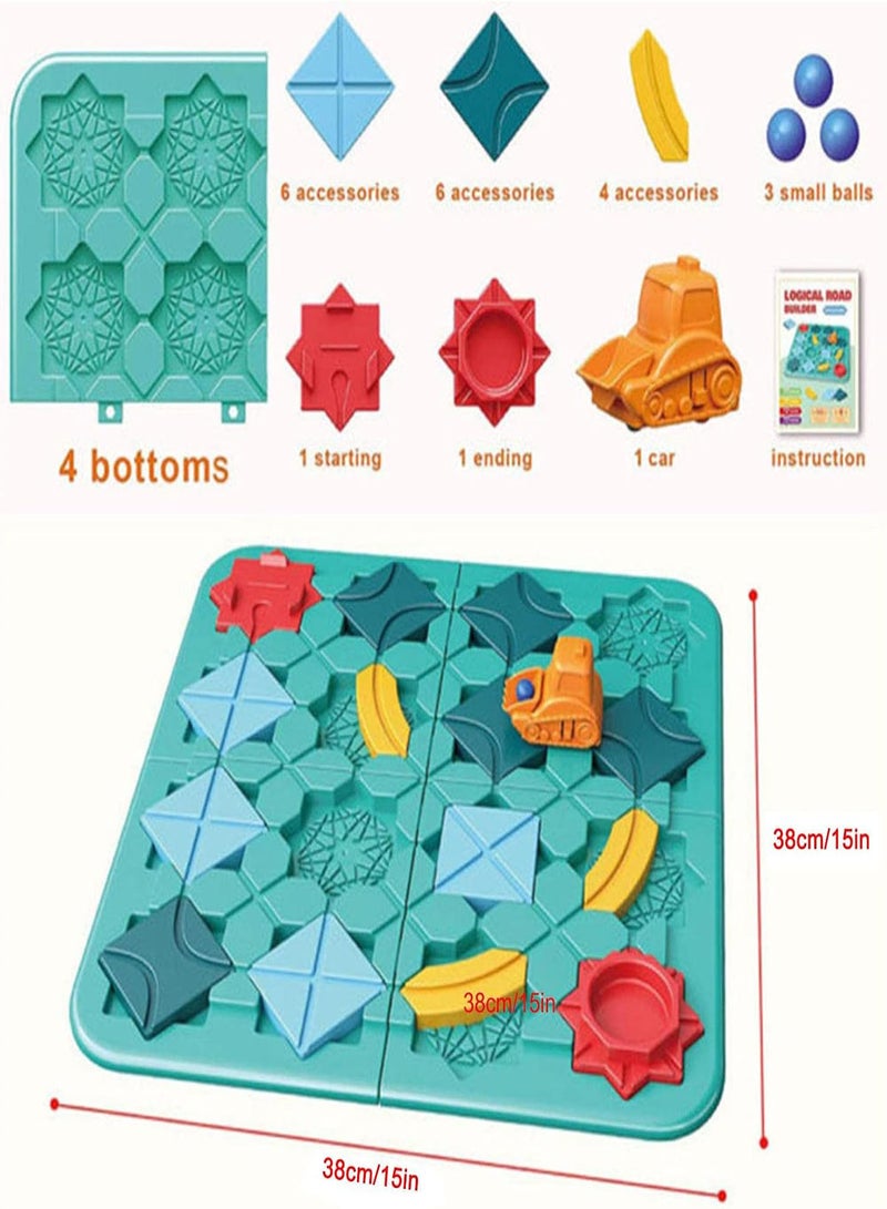 GGOOT Track Build Puzzle Toy Game Set | Building Track Maze Brain Puzzle Toy Ages 4+ Years,4 Levels 100+ Skill Building Challenges Toys Suitable for Training Kids, Parent Child Interaction - Image 4