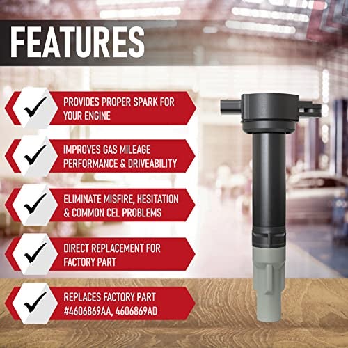 AA Ignition Ignition Coil Pack - Compatible with Dodge & Chrysler Vehicles - V6 2.5L, 2.7L, 3.5L - Replaces 4606869AA - Fits Magnum, Charger, Nitro, Challenger, 300-2006, 2007, 2008, 2009, 2010 - Image 2