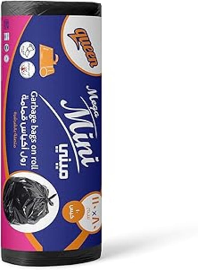 Queen mini trash bags roll, black - 10 bags