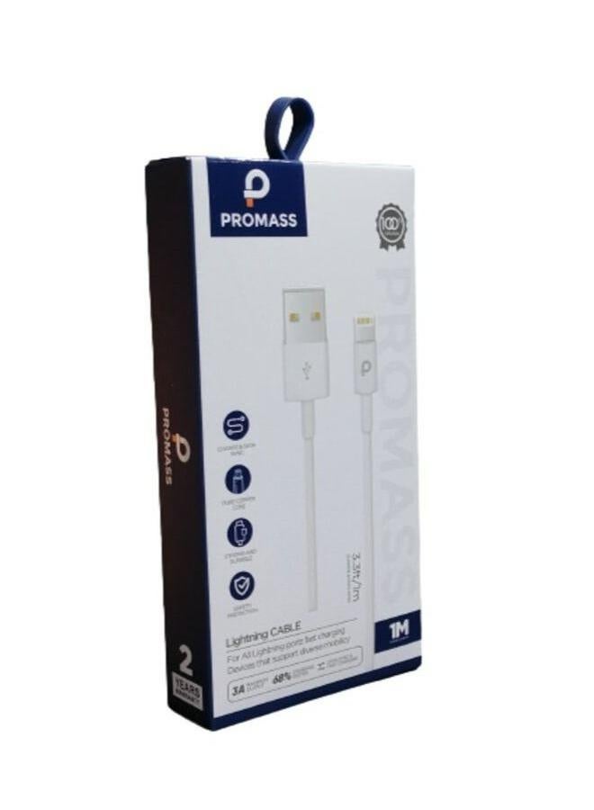 بروماس كابل شحن وبيانات أصلي بطول 1 متر باللون الأبيض متوافق مع iPhone 6 / iPhone 7 / iPhone 11 / iPhone 12 / iPhone 13 / iPhone 14 Pro Max / Pro / Max - Image 3