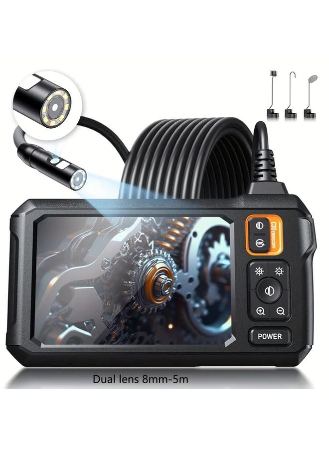 Dual Lens 8mm Industrial Endoscope Camera 196 85inch LCD Screen For Auto Repair Plumbing - Image 1