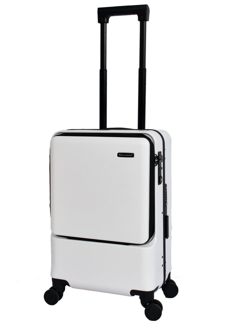 ديكنويموا حقيبة سفر بعجلات مع 4 عجلات دوارة قفل  20 بوصة مع قفل TSA (أبيض) - Image 1