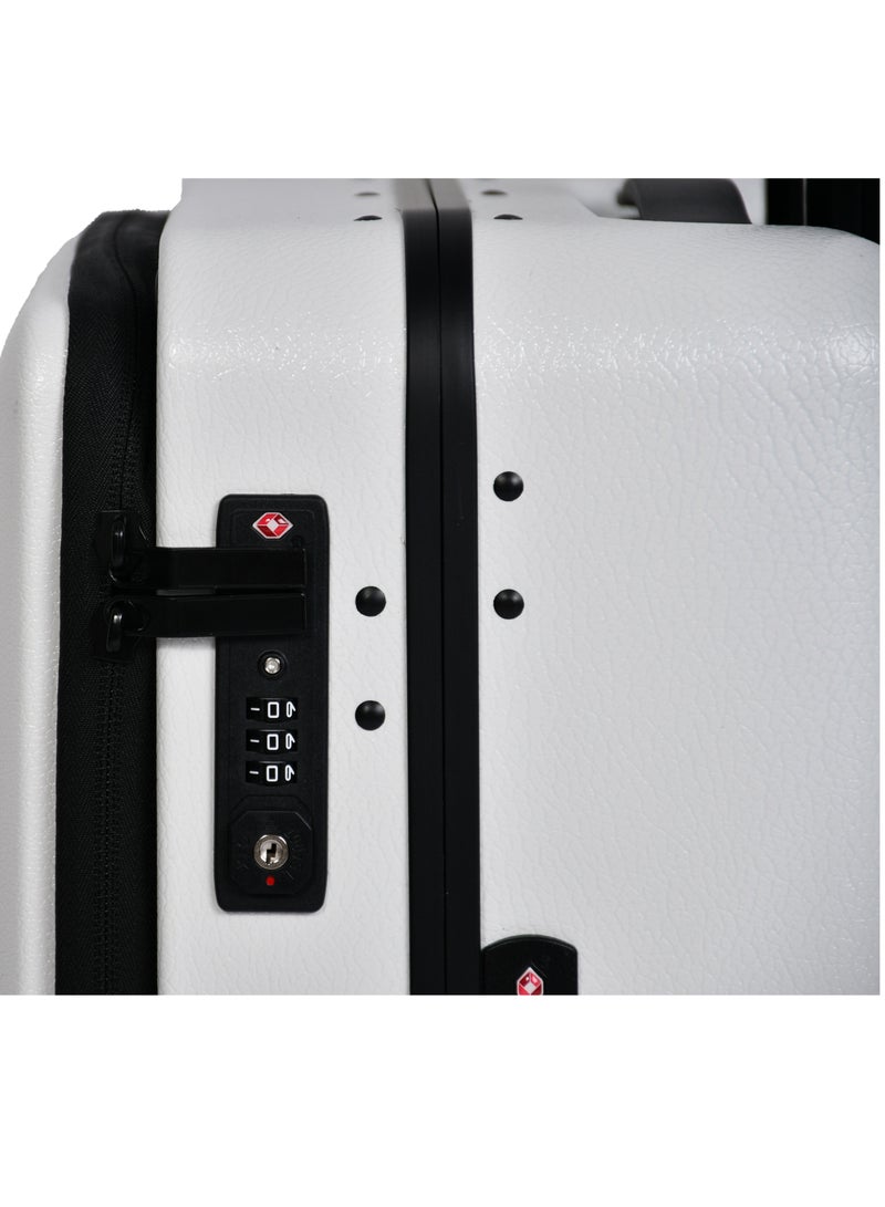 ديكنويموا حقيبة سفر بعجلات مع 4 عجلات دوارة قفل  20 بوصة مع قفل TSA (أبيض) - Image 5