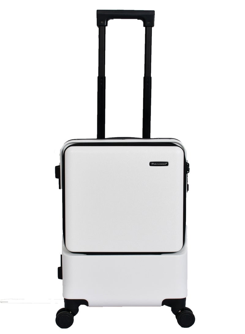 ديكنويموا حقيبة سفر بعجلات مع 4 عجلات دوارة قفل  20 بوصة مع قفل TSA (أبيض) - Image 3