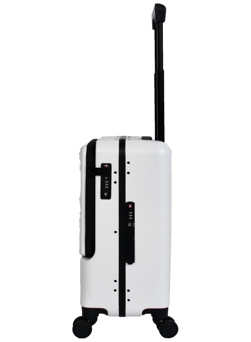 ديكنويموا حقيبة سفر بعجلات مع 4 عجلات دوارة قفل  20 بوصة مع قفل TSA (أبيض) - Image 4