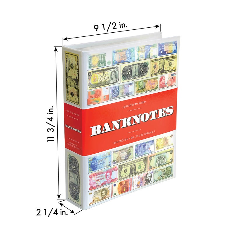 LIGHTHOUSE - Currency Album with 100 Integrated Sheets to Store and Display 300 Banknotes (9 2/3" x 11 4/5" x 2 1/3") - Image 4