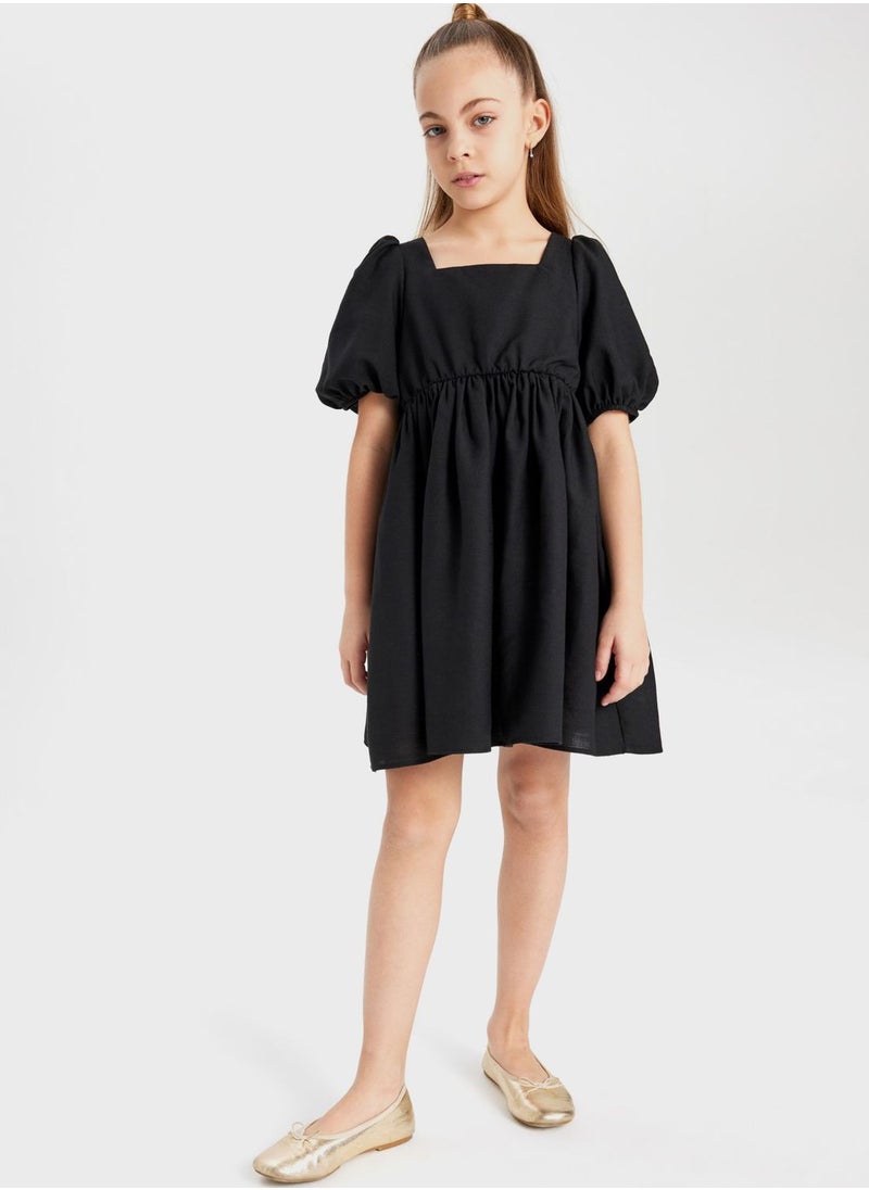 DeFacto - Girl Balloon Sleeve Short Dress - Image 1