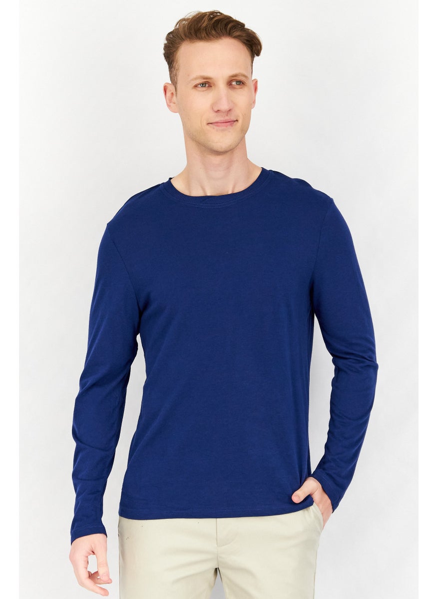 Men Crew Neck Long Sleeves Plain T-Shirt, Pomp Blue - pzsku/Z969BE3D2D71842A3A545Z/45/_/1732780754/163db6e3-f240-4039-ab11-3ae0d35e95f5