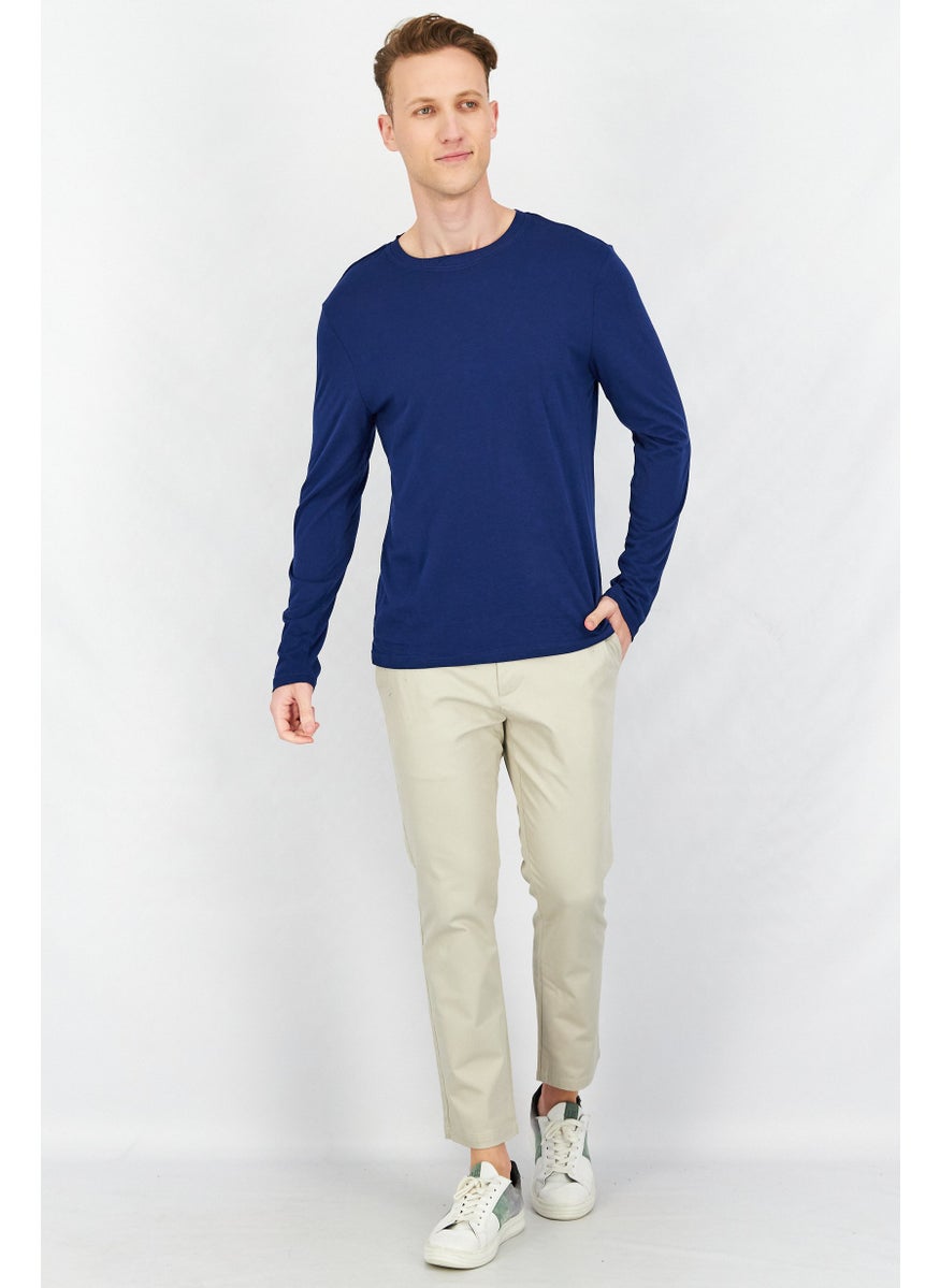 Men Crew Neck Long Sleeves Plain T-Shirt, Pomp Blue - pzsku/Z969BE3D2D71842A3A545Z/45/_/1732780756/fa01c4d4-fef1-48dd-8325-57b2fb77142c