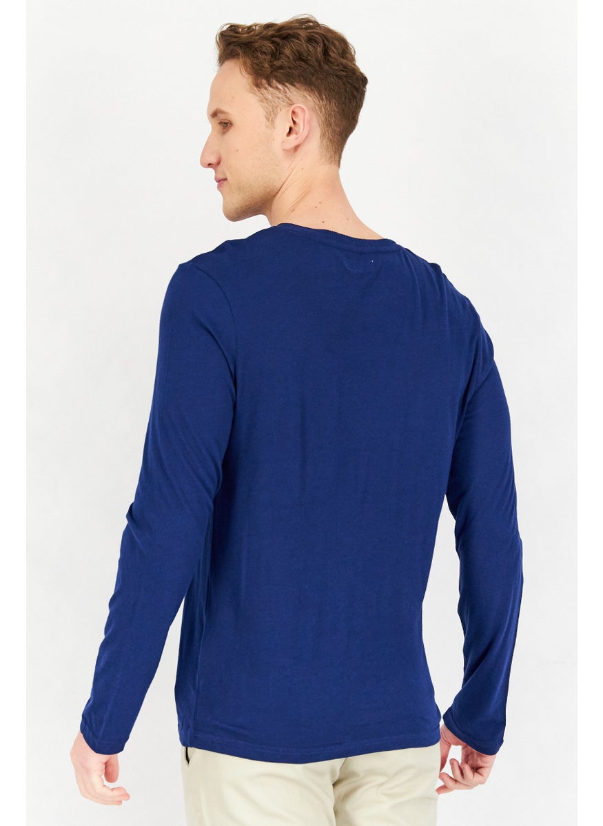 Men Crew Neck Long Sleeves Plain T-Shirt, Pomp Blue - pzsku/Z969BE3D2D71842A3A545Z/45/_/1739715372/96ace90f-ae77-4d7f-b9c0-b678c88e6cb8